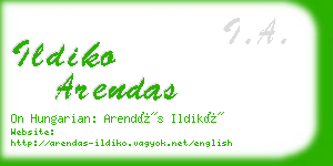 ildiko arendas business card
